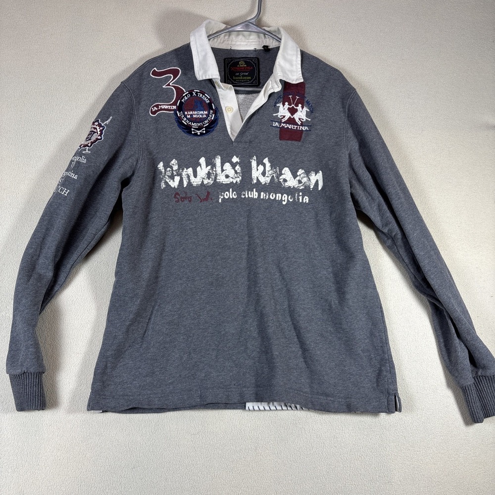 RARE La Martina Polo League Long Sleeve‎ Rugby Mongolia Vs Argentina – Men's XL
